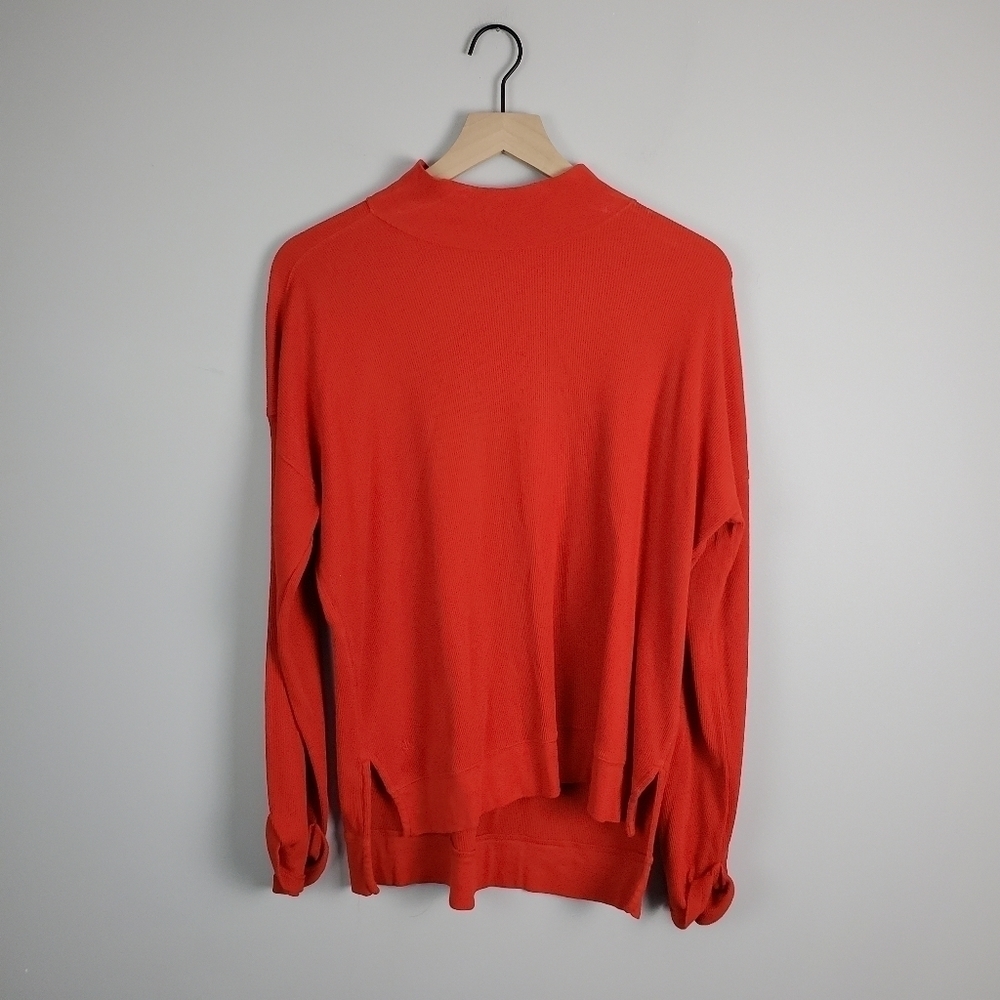 Lauren Ralph Lauren Mock Neck Red Orange Long Sleeve Small